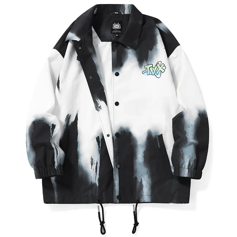 Abstract Gradient Tie Dye Print Jacket
