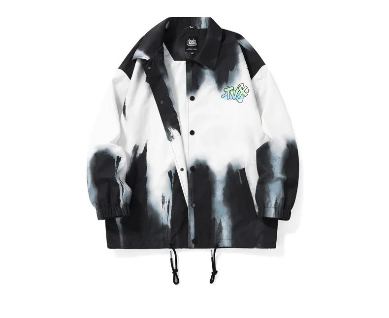 Abstract Gradient Tie Dye Print Jacket