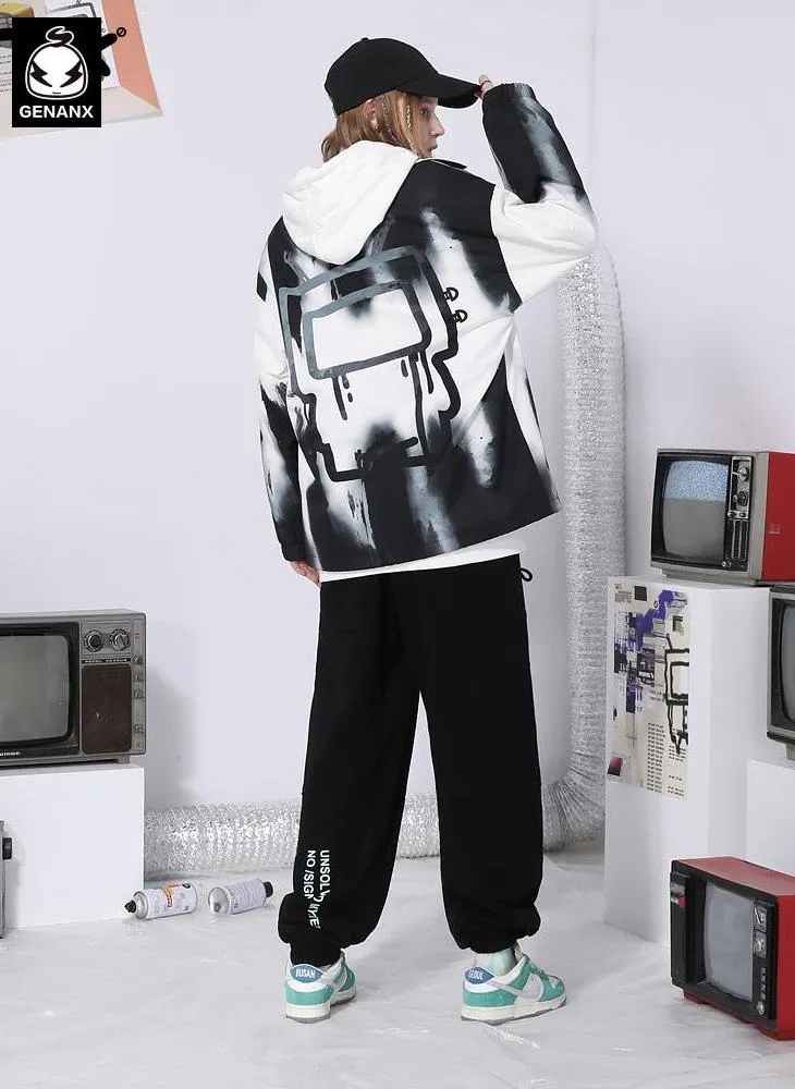 Abstract Gradient Tie Dye Print Jacket