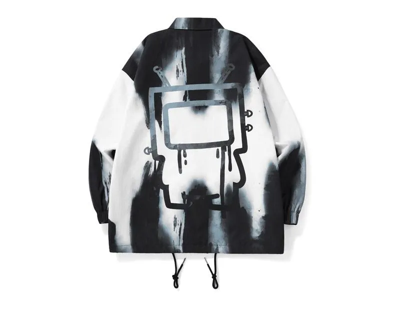 Abstract Gradient Tie Dye Print Jacket