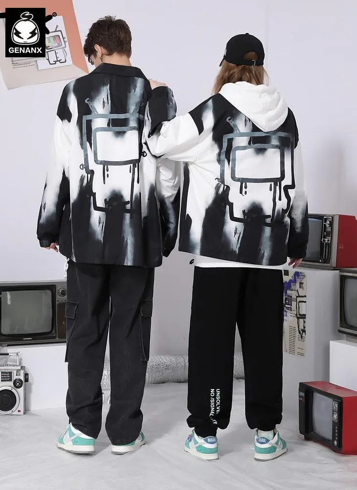 Abstract Gradient Tie Dye Print Jacket