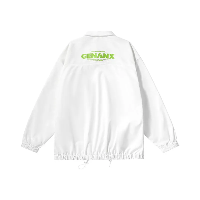 Cargo Style Lightning Doodle print stretch-string jacket with multiple pockets