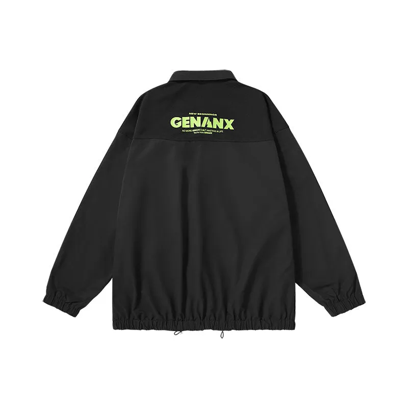 Cargo Style Lightning Doodle print stretch-string jacket with multiple pockets