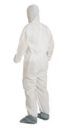 DuPont™ ProShield® 10 Coveralls (Attached Hood and Boots, Elastic Wrists) - Large/White - 25/Pack