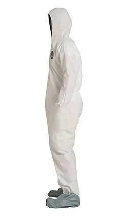 DuPont™ ProShield® 10 Coveralls (Attached Hood and Boots, Elastic Wrists) - Large/White - 25/Pack
