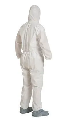 DuPont™ ProShield® 10 Coveralls (Attached Hood and Boots, Elastic Wrists) - Large/White - 25/Pack