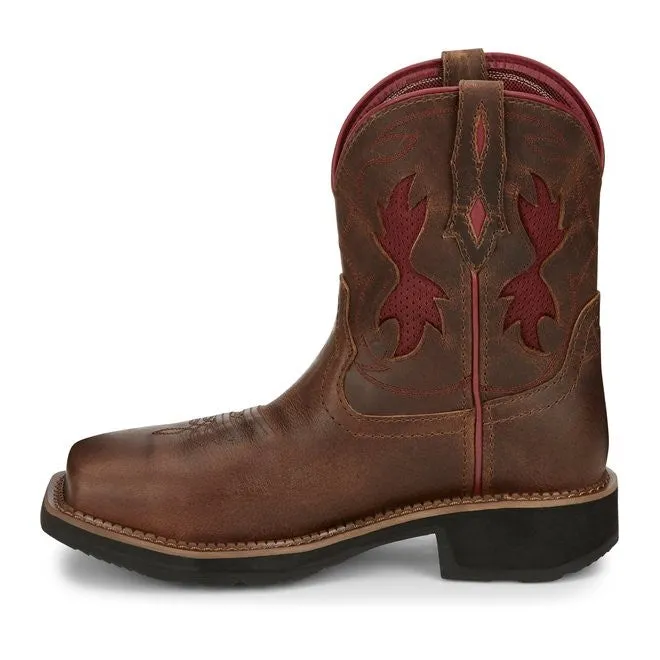 Justin Ladies Lathey Brown Nano Composite Square Toe Work Boots GY9962