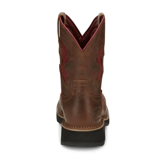 Justin Ladies Lathey Brown Nano Composite Square Toe Work Boots GY9962