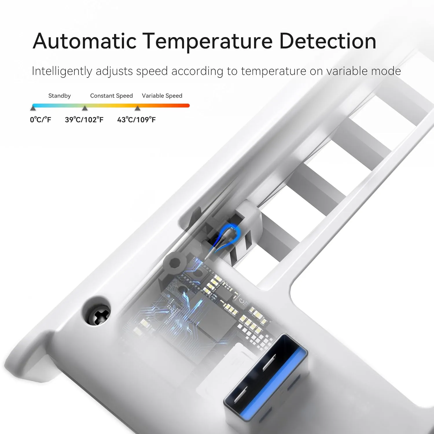PS5 Slim Cooling Fan, KIWIHOME Efficient Cooling Accessories with 3 Fans, Quiet Cooler fan with Adjustable Speed, Smart Power On/Off, LED Light and USB3.0 Port for PS5 Slim Digital/Discs Edition
